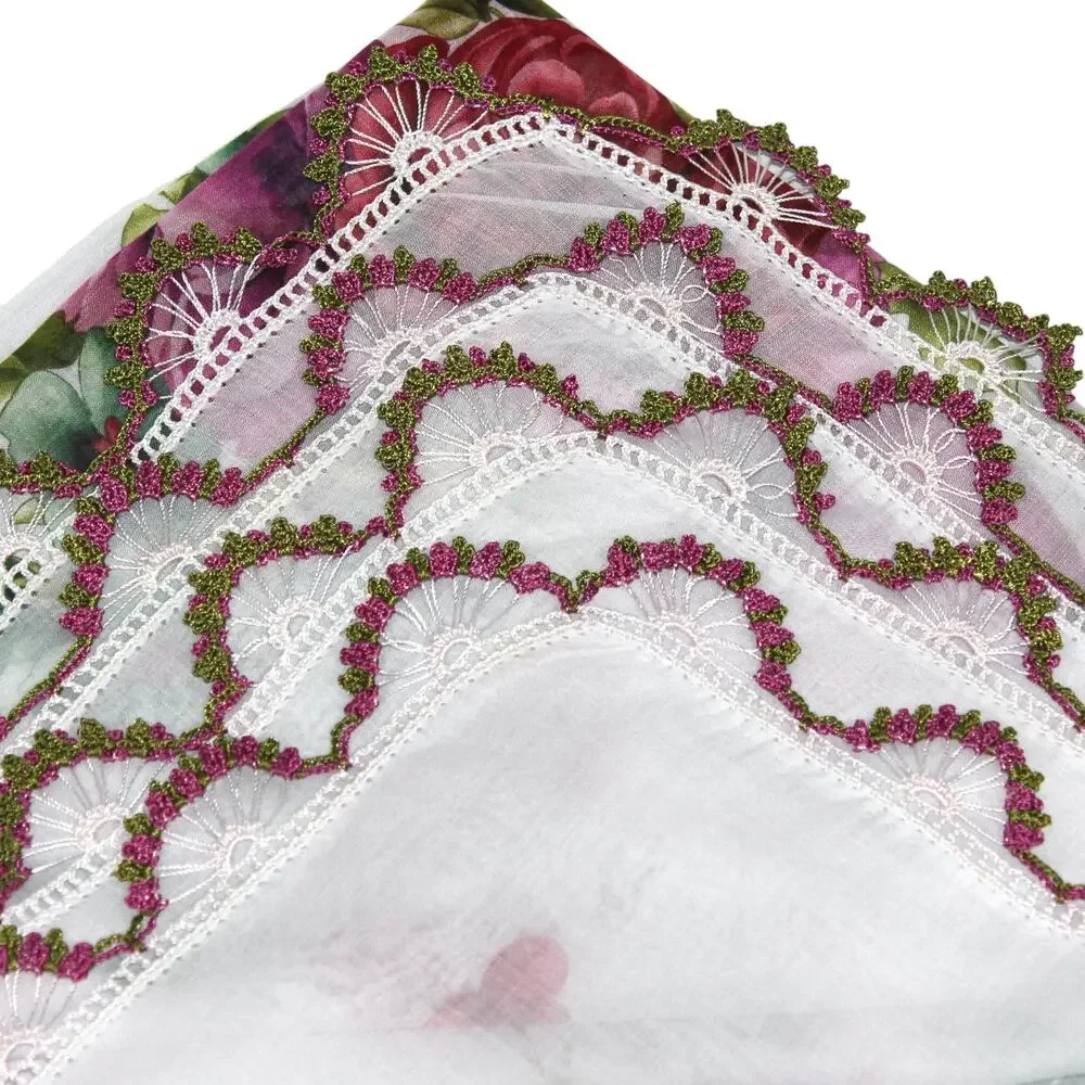Tulbent Scarf Handmade Crochet Detailing NWOT